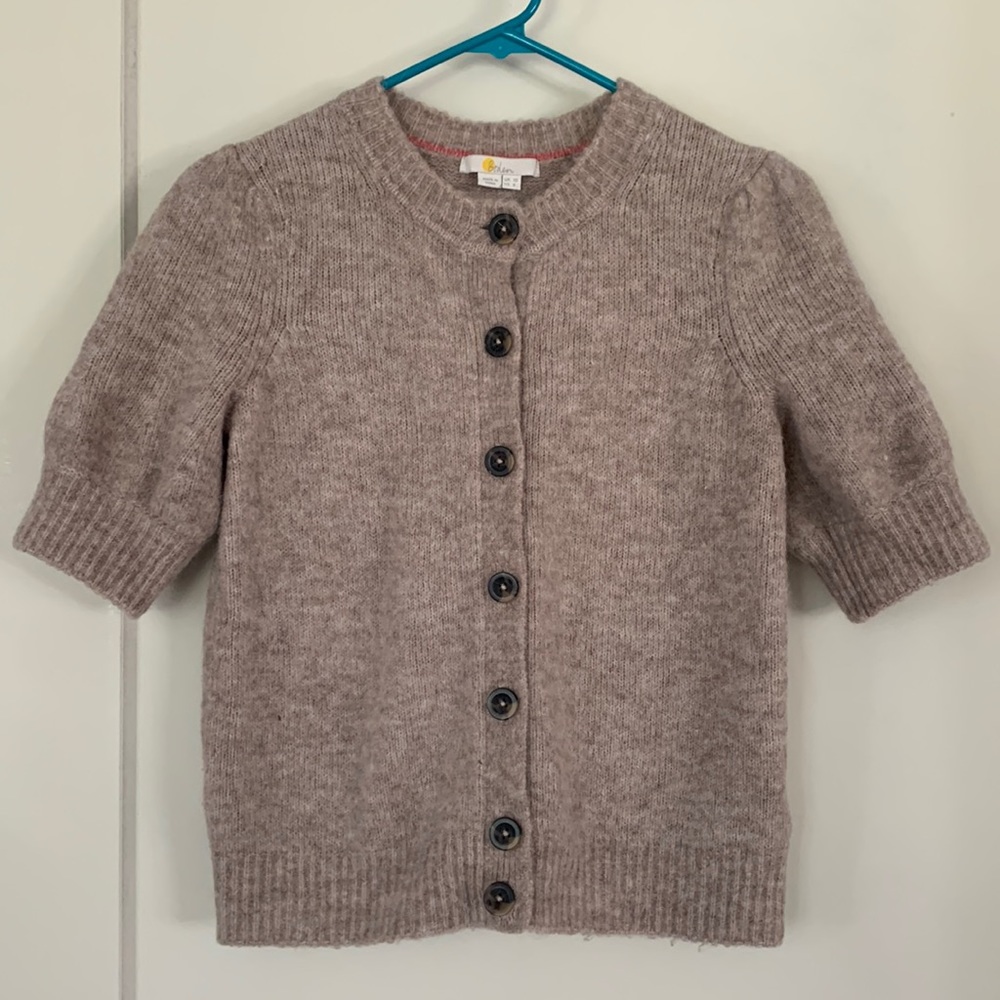 Boden Short Sleeve Mohair Blend Shirt Sleeve Sweater. US size 6